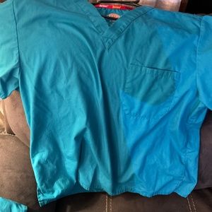 Teal Large Dickies Top And Pant Scrub Set